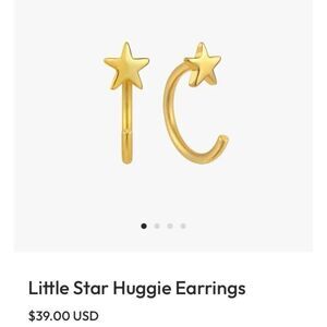 Little Star Huggie Earrings, Gold